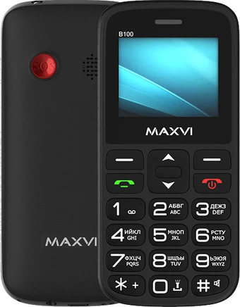 Кнопочный телефон Maxvi B100 (черный) в интернет-магазине НА'СВЯЗИ