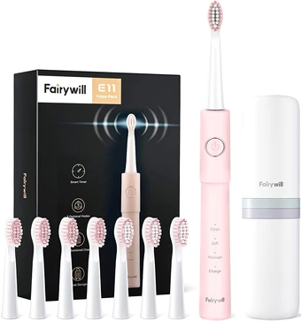 Электрическая зубная щетка Fairywill E11 (розовый, 8 насадок) в интернет-магазине НА'СВЯЗИ