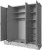 Шкаф распашной Anrex Valencia 4DG2SZ (серый) в интернет-магазине НА'СВЯЗИ