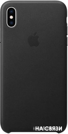 Apple Leather Case для iPhone XS Max Black