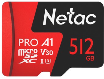 

Карта памяти Netac MicroSDXC 512GB V30/A1/C10 Netac P500 Extreme Pro