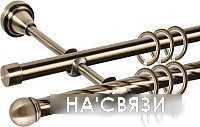 

Карниз для штор АС ФОРОС Grace D16K/16Г + наконечники Сфера (3м, антик)