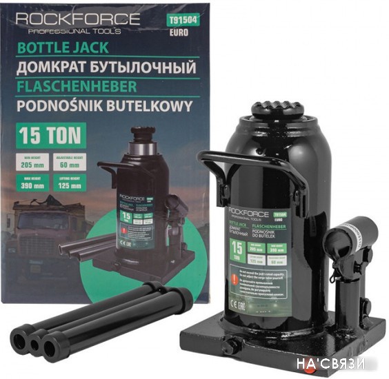 

Бутылочный домкрат RockForce RF-T91504(Euro) 15т