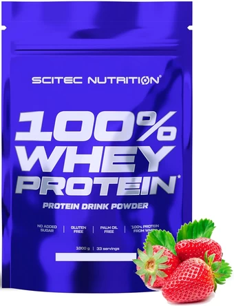 Протеин Scitec Nutrition 100% Whey Protein (клубника, 1000 г)