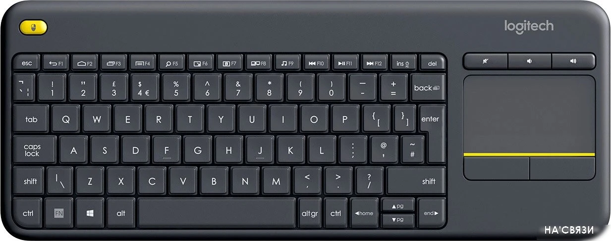 Клавиатура Logitech K400 Plus 920-007145 (черный, нет кириллицы)