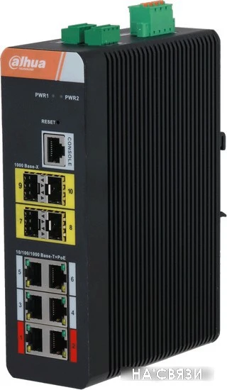 Управляемый коммутатор 2-го уровня Dahua DH-PFS4410-6GT-DP-V2 в интернет-магазине НА'СВЯЗИ