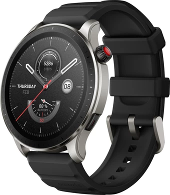 Умные часы Amazfit GTR 4 (серебристый, с черным ремешком из фторэластомера) в интернет-магазине НА'СВЯЗИ