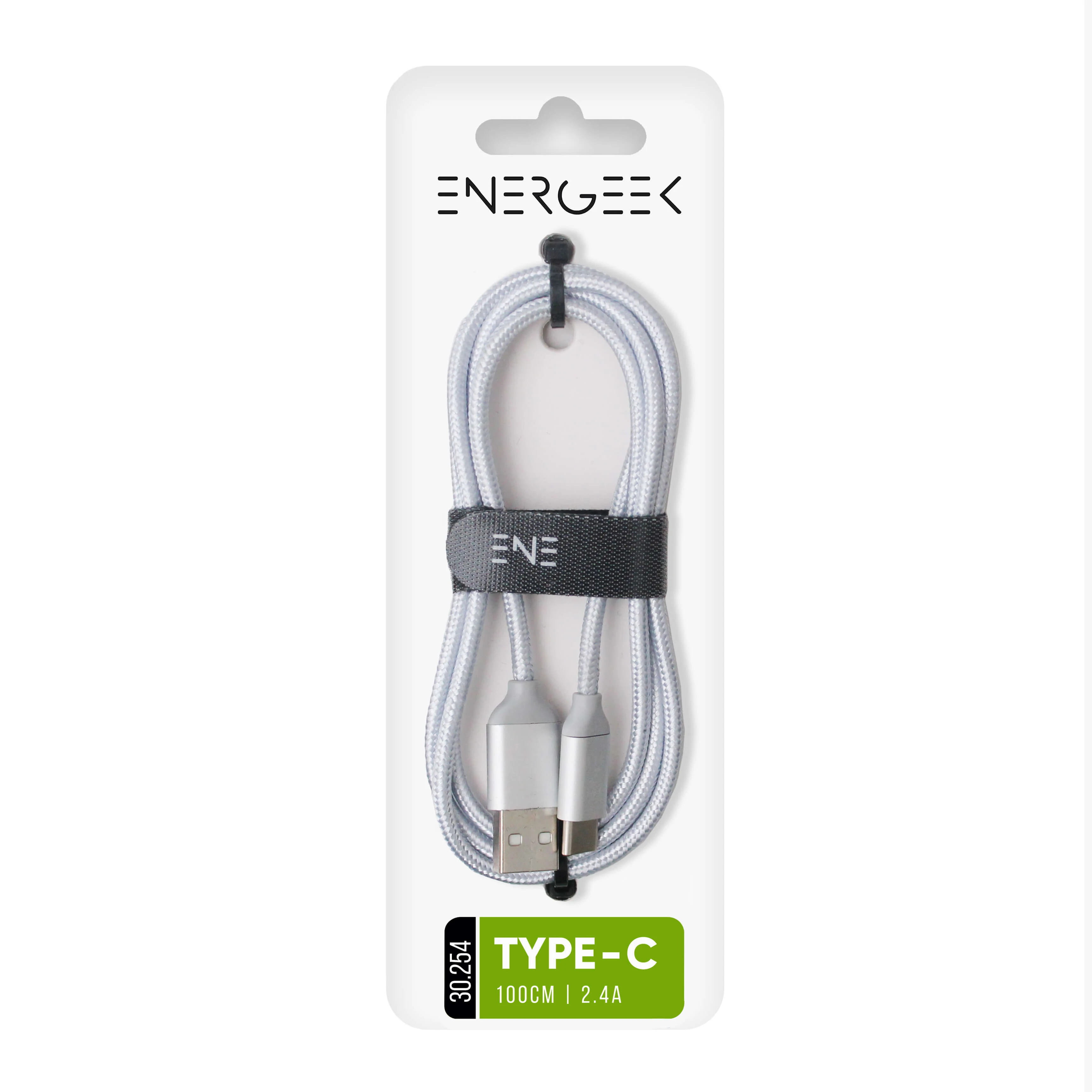 Кабель Atomic ENERGEEK-DRIVE USB-TYPE C, 100см, 2,4А, серебристый