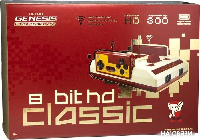 Игровая приставка Retro Genesis 8 Bit HD Classic (2 геймпада, 300 игр)