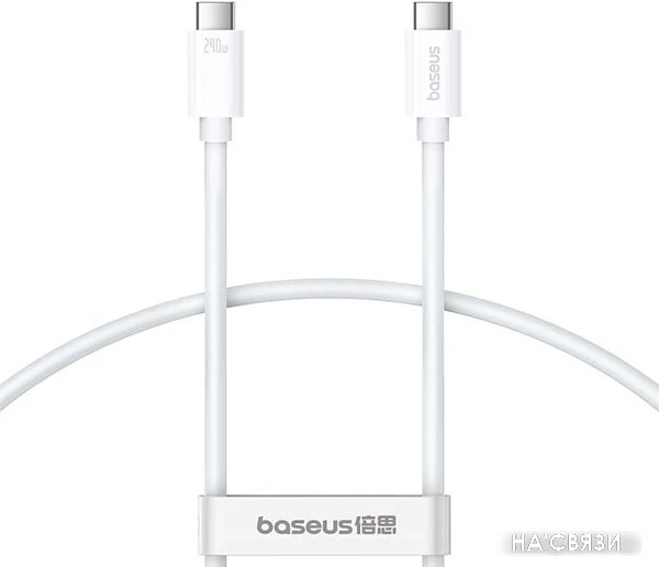 Кабель Baseus Superior Series 2 USB4 Full-Function Fast Charging Cable 240W USB Type-C - USB Type-C (1 м, белый)