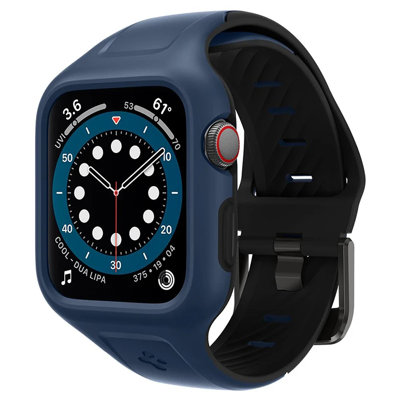 Чехол с ремешком Spigen Liquid Air Pro Apple Watch 4/5/6/SE , синий