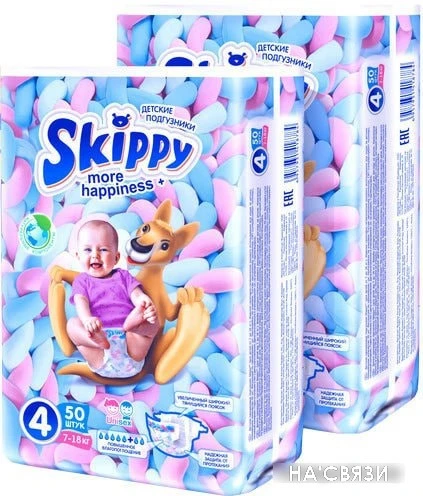 Подгузники Skippy More Happiness Plus 4 (100 шт)