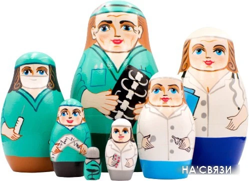 Развивающая игра Брестская Матрешка Подарки врачу и медсестре (набор 7 шт)