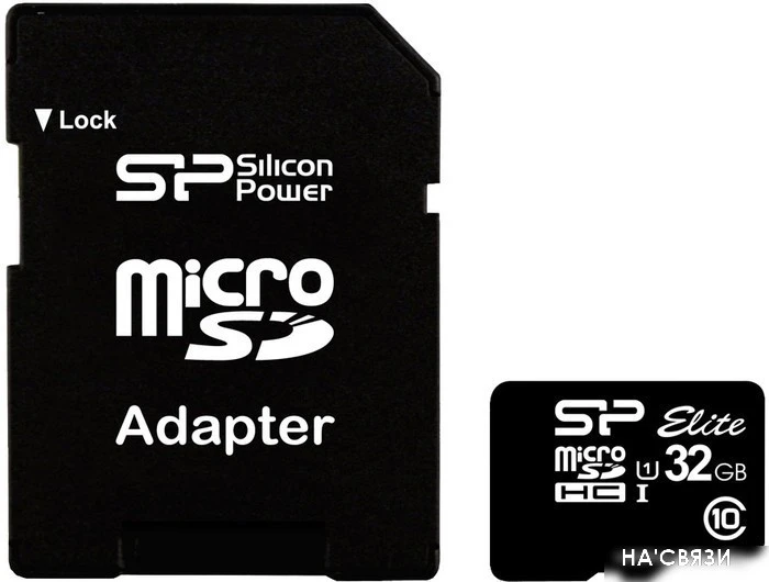 Карта памяти Silicon-Power microSDHC Elite UHS-1 (Class 10) 32 GB (SP032GBSTHBU1V10-SP)