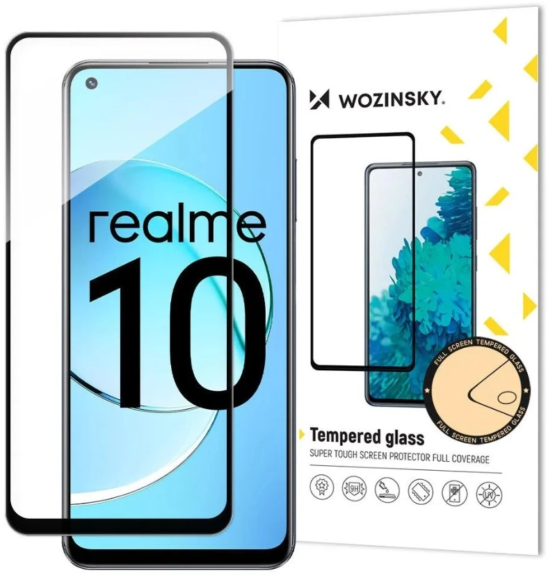 Защитное стекло Wozinsky Full Glue для Realme 10 (черный)