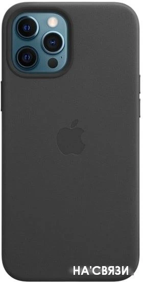 Чехол Apple MagSafe Leather Case для iPhone 12 Pro Max (черный)