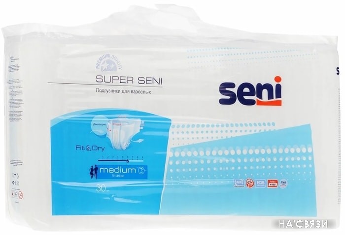 

Подгузники для взрослых Seni Super Fit&Dry M (30 шт)