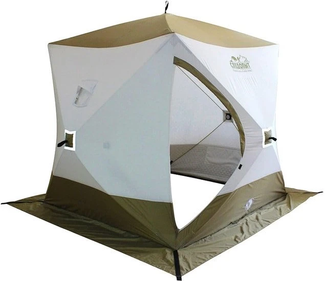 Палатка Следопыт КУБ 3 Premium (белый/оливковый)