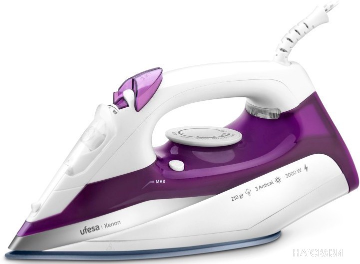 

Утюг Ufesa Steam iron Xenon (белый/сиреневый)