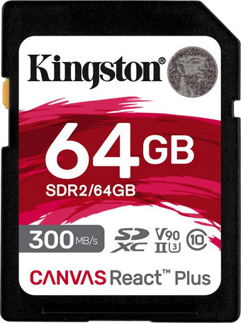 

Карта памяти Kingston Canvas React Plus SDXC 64GB