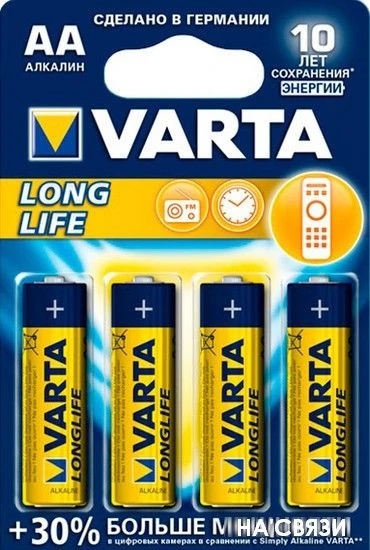 Varta Long Life AA 4 шт.