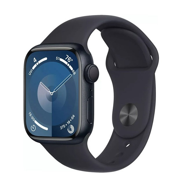 

Умные часы Apple Watch Series 9 45 мм (алюминиевый корпус, полуночный/полуночный, спортивный силиконовый ремешок M/L)