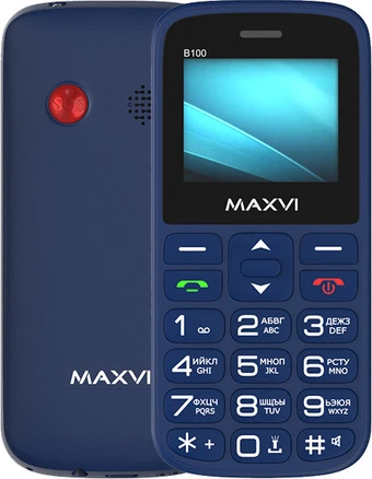 Кнопочный телефон Maxvi B100 (синий) в интернет-магазине НА'СВЯЗИ