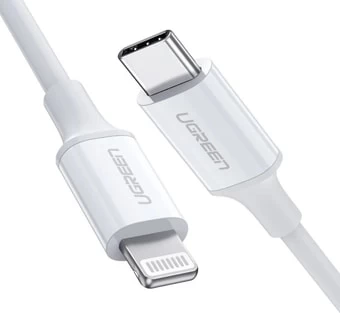 Кабель Ugreen US171 USB Type-C - Lightning (2 м, белый)