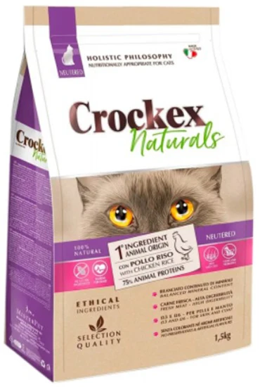 Сухой корм для кошек Crockex Naturtals Neutered Chicken & Rice 1.5 кг