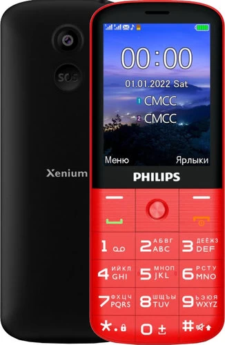 Кнопочный телефон Philips Xenium E227 (красный) в интернет-магазине НА'СВЯЗИ