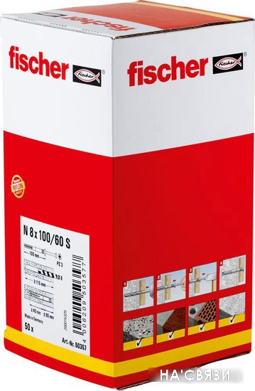 

Дюбель-гвоздь Fischer N 8 x 100/60 S 50357 (50 шт)