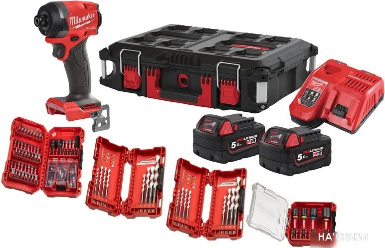 

Винтоверт Milwaukee M18 FUEL Promo FID3100P-502P 4933498244 (с 2-мя АКБ, кейс, набор оснастки)