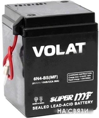Мотоциклетный аккумулятор VOLAT 6N4-BS (MF) (4 А·ч)