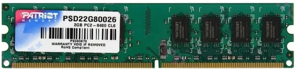 Оперативная память Patriot Signature 2GB DDR2 PC2-6400 (PSD22G80026)