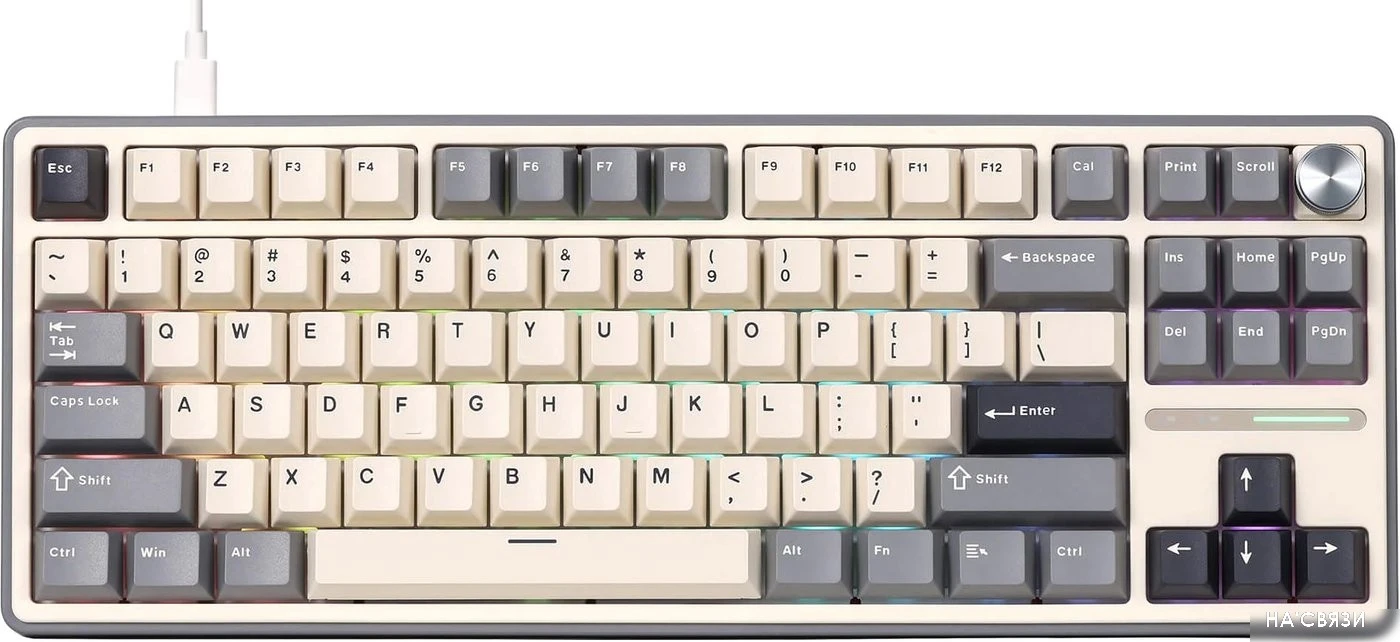 Клавиатура Royal Kludge R87 Pro RGB Half Grey (RK Creamy)