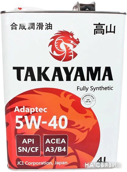 

Моторное масло Takayama Adaptec 5W-40 A3/B4 SN/CF 4л