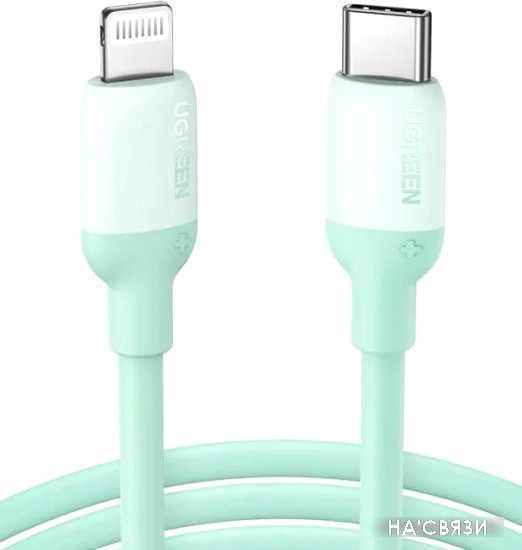 

Кабель Ugreen US387 20308 USB Type-C - Lightning (1 м, зеленый)