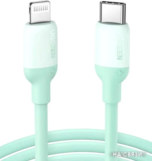 Кабель Ugreen US387 20308 USB Type-C - Lightning (1 м, зеленый)