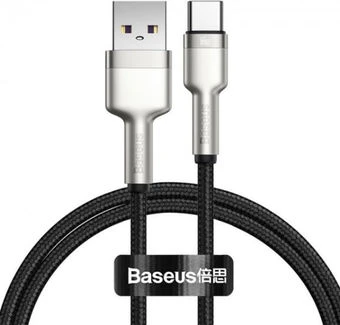 Кабель Baseus Cafule USB Type-A - Type-C (1 м, черный)