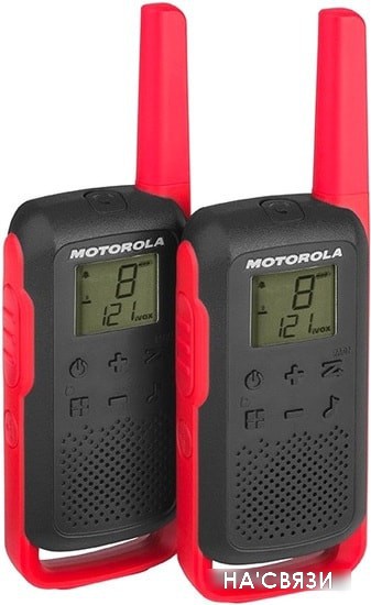 

Портативная радиостанция Motorola T62 Walkie-talkie (черный/красный)