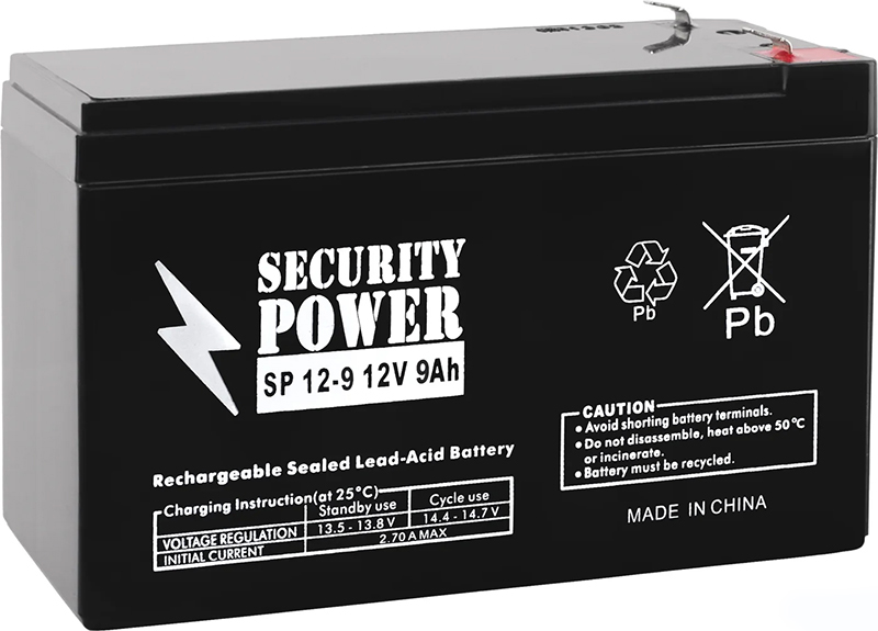 

Аккумулятор для ИБП Security Power SP 12-9 F1 (12В/9 А·ч)