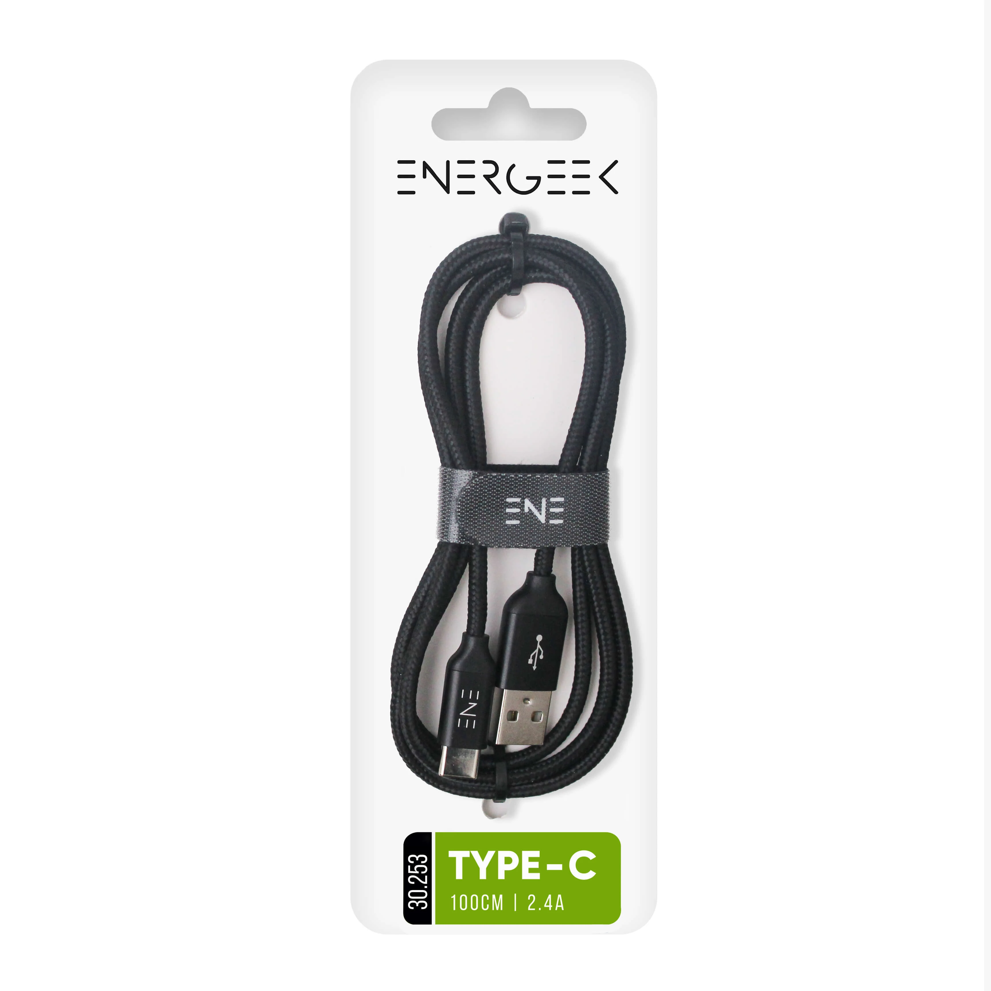 Кабель Atomic ENERGEEK-DRIVE USB-TYPE C, 100см, 2,4А, черный
