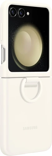 Чехол для телефона Samsung Silicone Case with Ring Z Flip5 (кремовый)