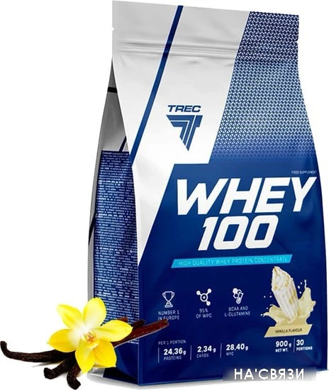Протеин Trec Nutrition Whey 100 (900 г, ваниль)