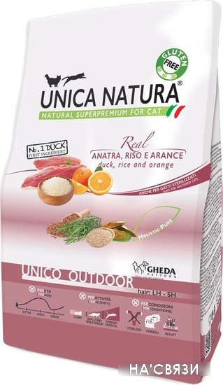 

Сухой корм для кошек Unica Natura Unico Outdoor с уткой, рисом и апельсином 1.5 кг