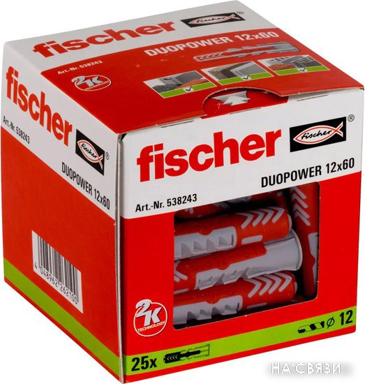 

Дюбель универсальный Fischer DuoPower 12 x 60 538243 (25 шт)