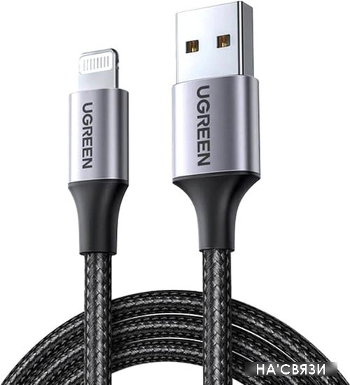 

Кабель Ugreen US199 60157 USB Type-A - Lightning (1.5 м, черный)