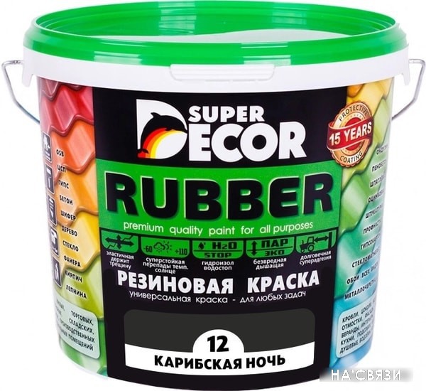 

Краска Super Decor Rubber 6 кг (№12 карибская ночь)