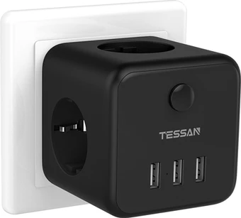 Сетевой фильтр Tessan TS-301-DE (черный)