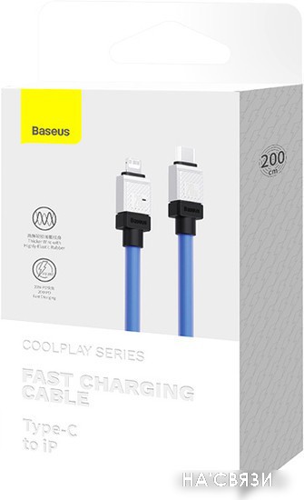 

Кабель Baseus CoolPlay Series USB Type-C - Lightning (2 м, голубой)